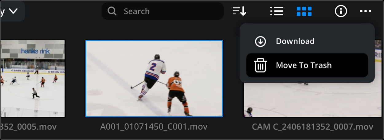 Move to trash option in context menu in Cloud Storage app