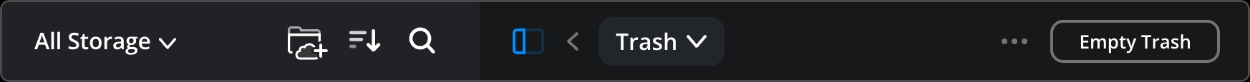 Empty trash button in Cloud Storage app