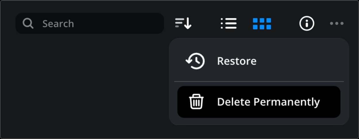 Delete permanently option in Cloud Storage app