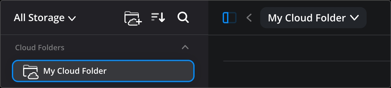 Example of a Cloud Folder in the left sidebar
