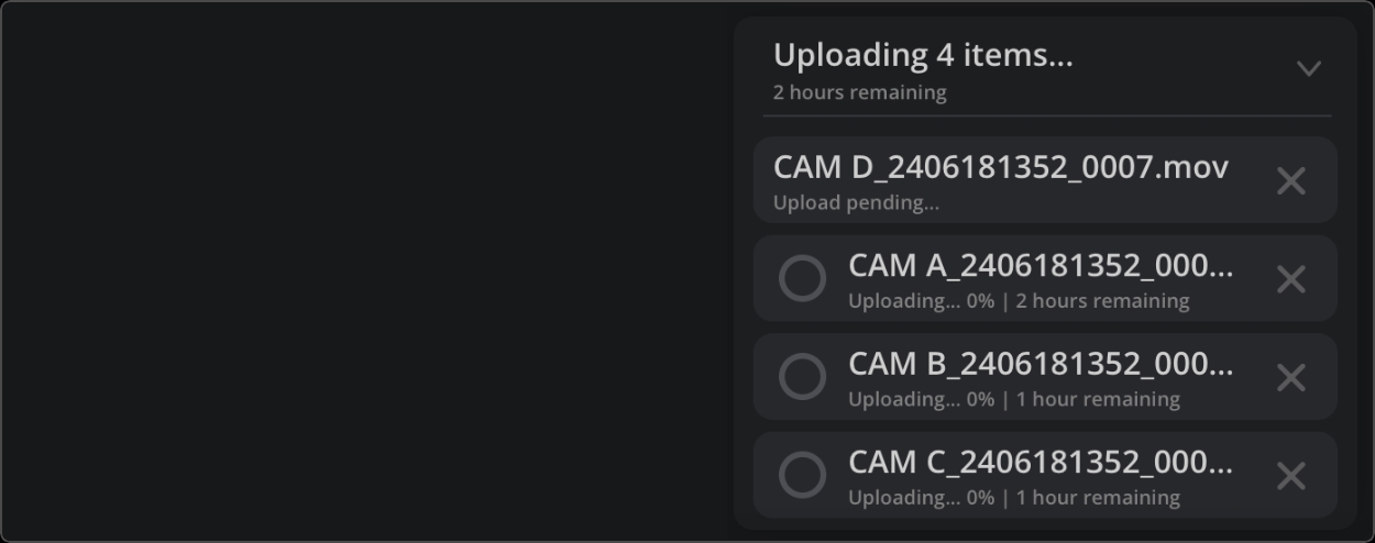 Upload progress indicator