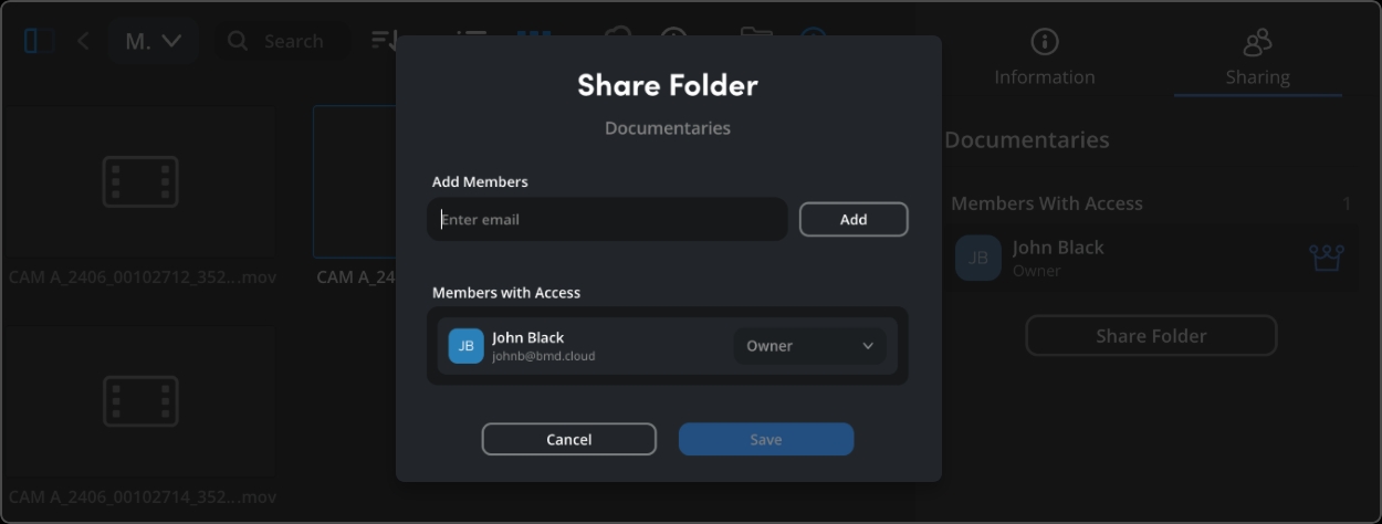 Share Folder window