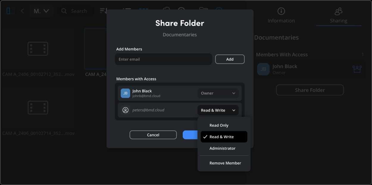 Sharing Settings