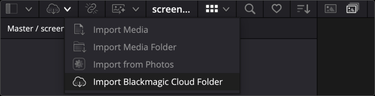 Import Blackmagic Cloud Folder icon
