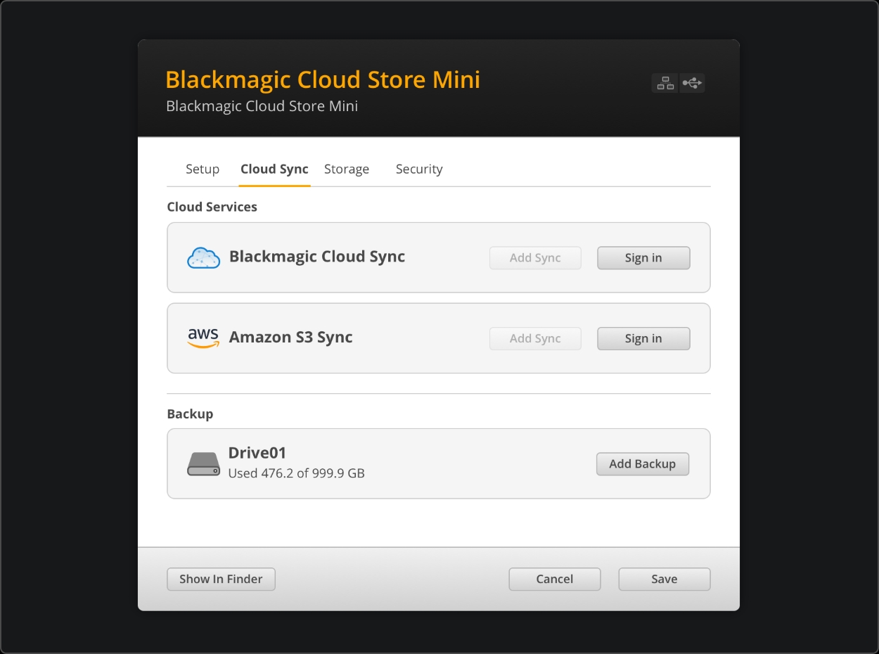 Blackmagic Cloud Store Mini with Backup Drive