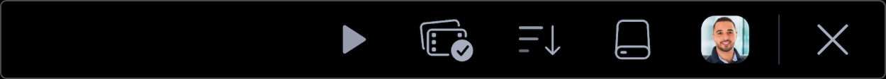 Blackmagic Cloud profile avatar in Blackmagic URSA Cine toolbar