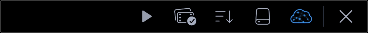 Blackmagic Cloud icon in Blackmagic URSA Mini media pool menu