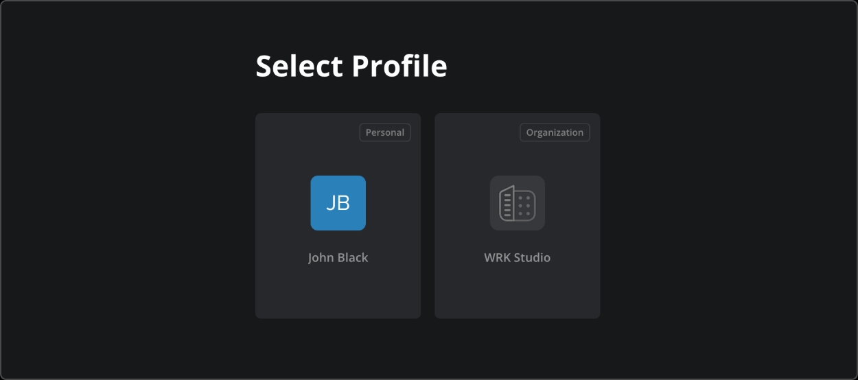 Profile Selection Screen