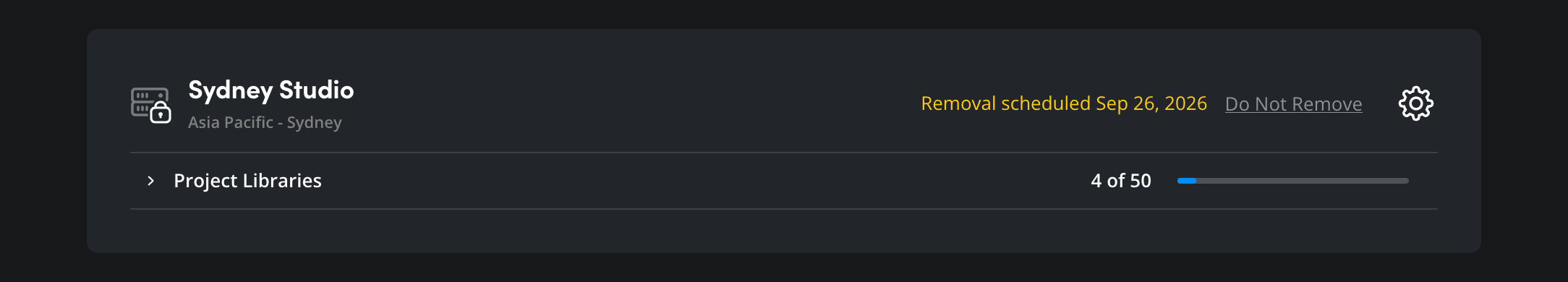 The Dedicated Server page showing a server with Do Not Remove link