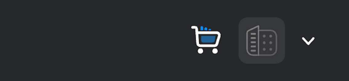 The cart icon in the top right header of the Services page