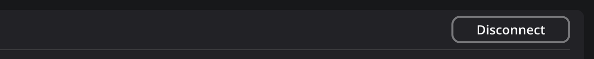 The 'Disconnect' button at the top right of the Destinations panel, used to disconnect a route