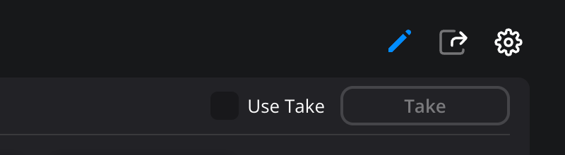 The pencil edit icon in the toolbar highlighted with a blue border, used to open the Source Setup panel for the selected input
